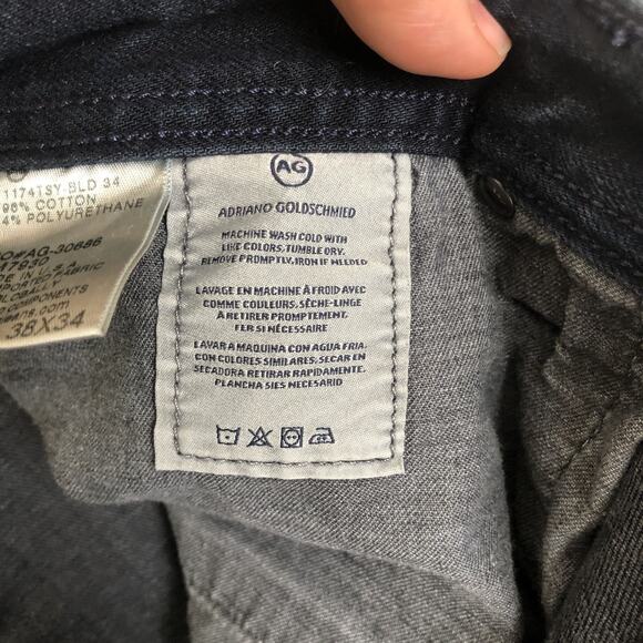 AG Adriano Goldschmied The Graduate Jeans Sz 38x34 Dark‎ Wash Tailored Leg USA - Picture 4 of 11